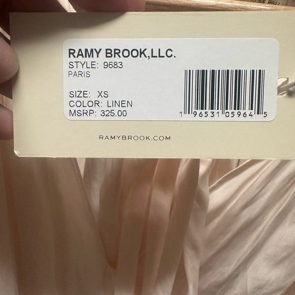 Ramy Brook Cream Blouse with Tie Front and Voluminous Sleeves - Picture 3 of 9